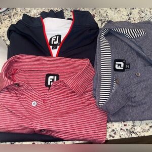 Men’s Footjoy Southern Landings golf bundle - 2 polos & 1 quarter zip size large